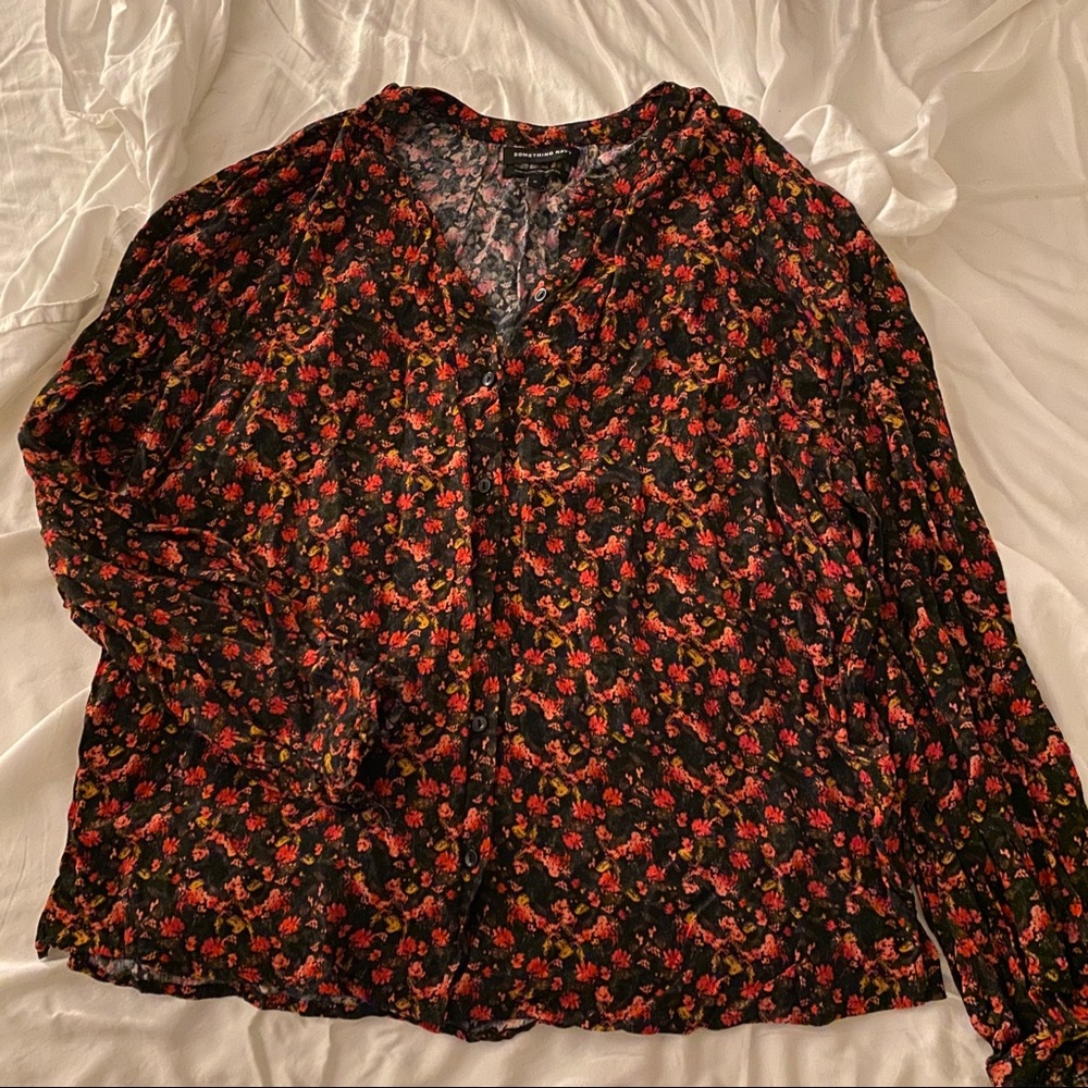 Something Navy Easy Volume Top Nordstrom Exclusive
